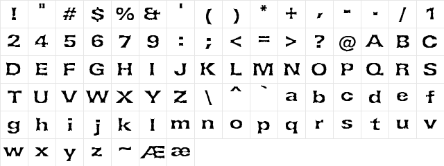 Lethargic BRK Regular Character Map