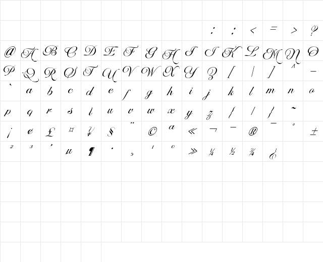 Orliet Pro Script Regular Character Map Orliet Pro Script Regular Character Map