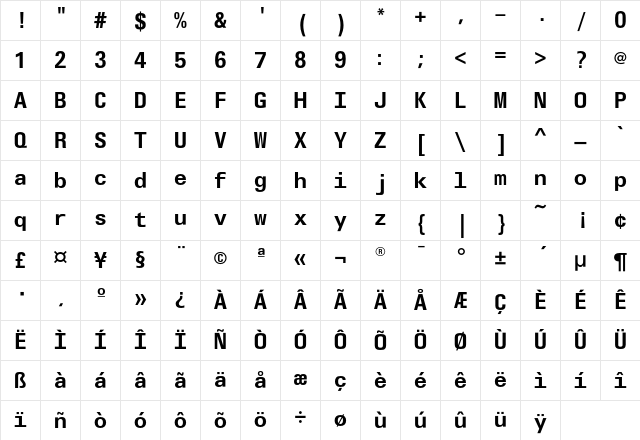 OlympiaEF SemiBold Character Map
