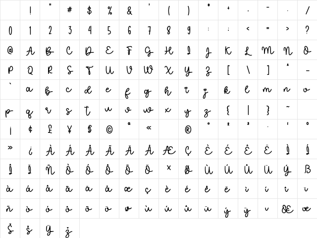 Lets Fly 1 Regular Character Map Lets Fly 1 Regular Character Map