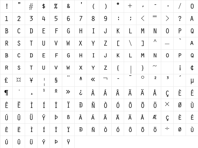 Orator Std Medium Character Map