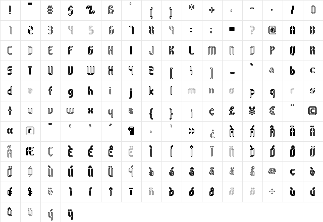 Orgasmia Three60Outline Character Map
