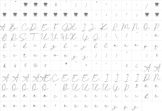 Our Infinity Love Regular Character Map