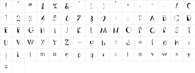 Outhaus Regular Character Map