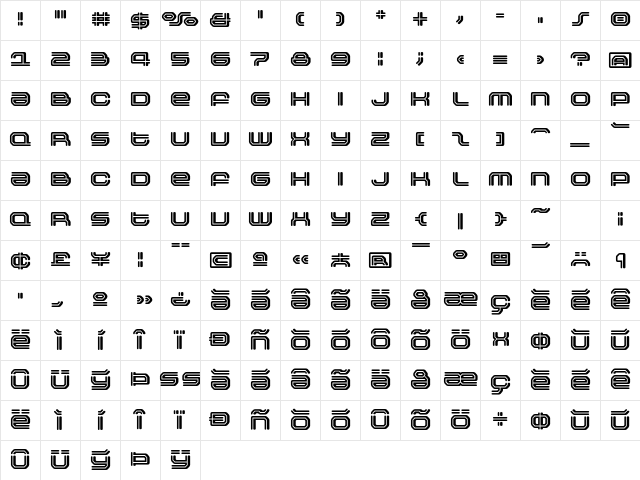Outlander Binary Character Map