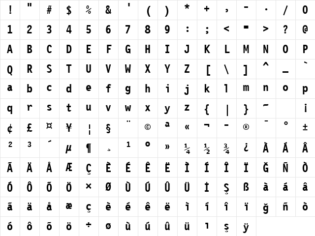 LettrGoth12 BT Bold Character Map