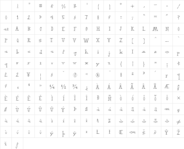 OutwestLight Regular Character Map OutwestLight Regular Character Map