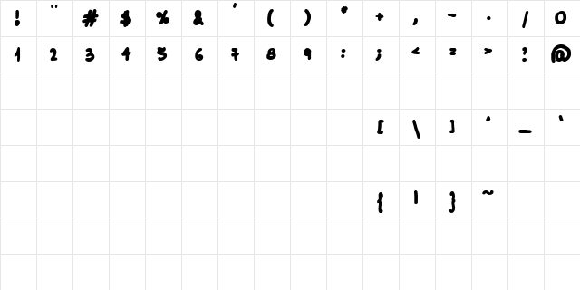 BN Anna Bold Regular Character Map