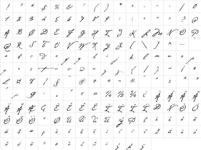 P22 Cezanne Pro Regular Character Map P22 Cezanne Pro Regular Character Map