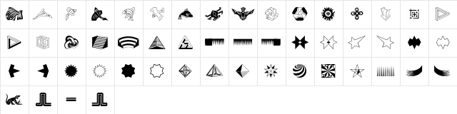 P22Escher Extras Character Map