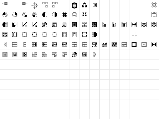P22FLLWExhibition Extras Character Map