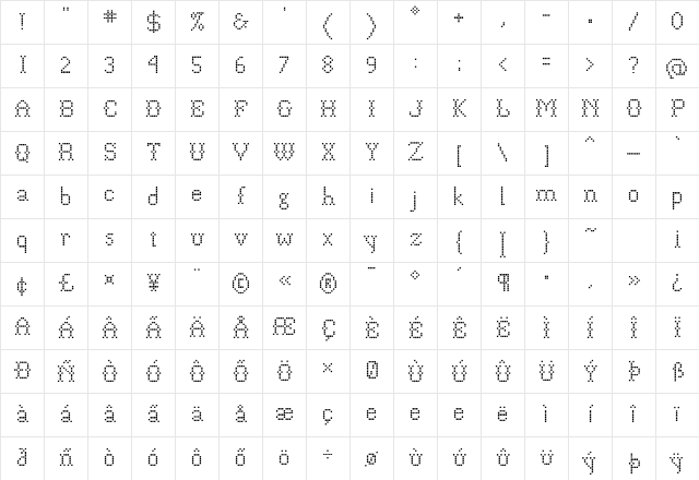 P22FolkArt Square Character Map