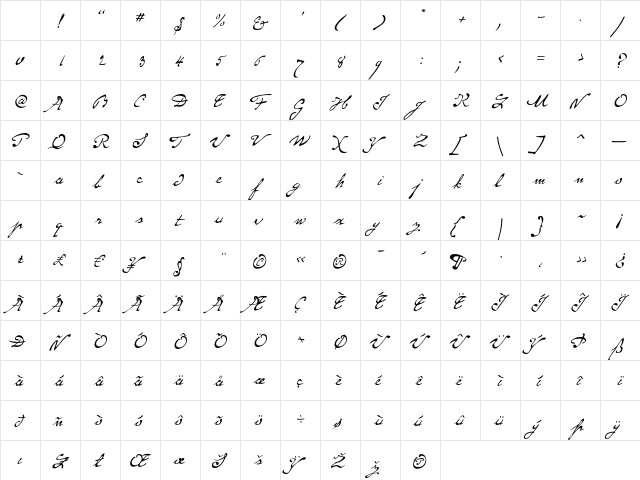 P22Monet Regular Character Map P22Monet Regular Character Map