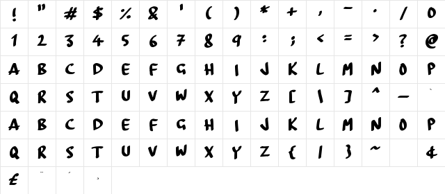 BoardMarker Regular Character Map BoardMarker Regular Character Map