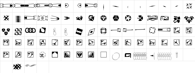 P22Preissig Extras Character Map