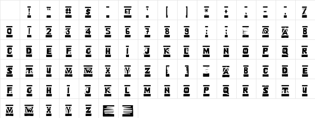 P22Woodcut Regular Character Map