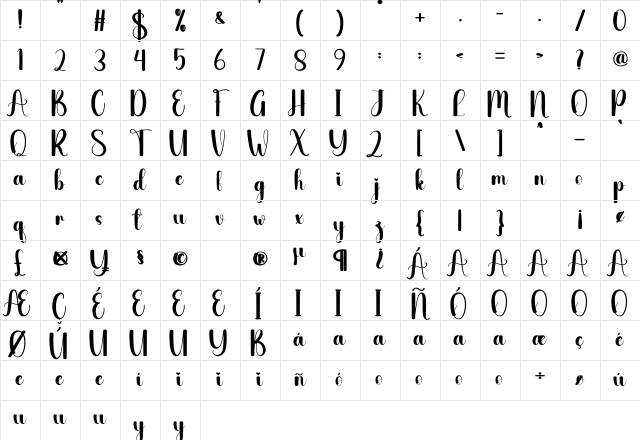 Paddock Regular Character Map Paddock Regular Character Map