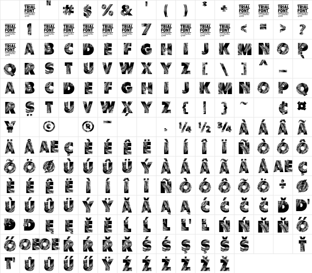 Palm Leaf Demo Regular Character Map