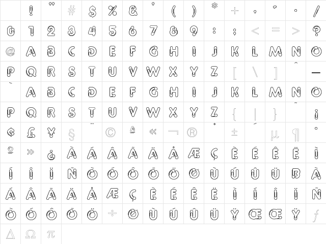 Paper Clip Character Map Paper Clip Character Map