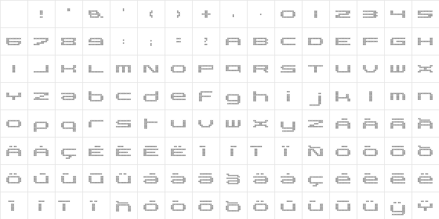 TG Parix cross Character Map TG Parix cross Character Map