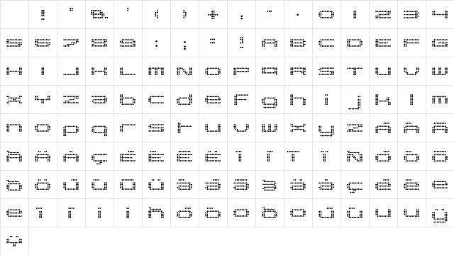 TG Parix regular Character Map TG Parix regular Character Map