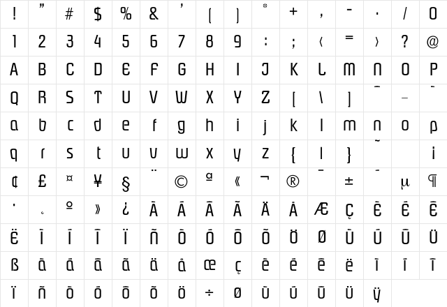 Pasadena-Regular Regular Character Map Pasadena-Regular Regular Character Map