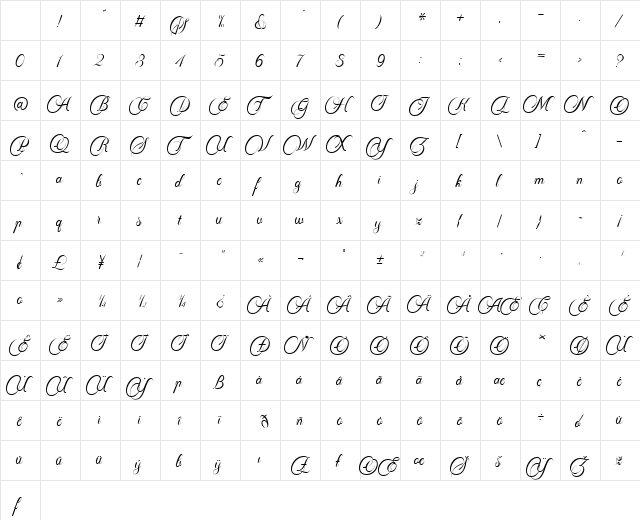 Adamiya Regular Character Map Adamiya Regular Character Map