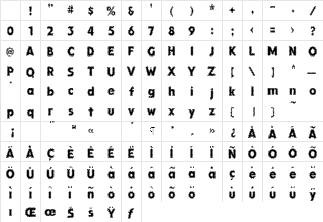 KolkFizzy Regular Character Map KolkFizzy Regular Character Map