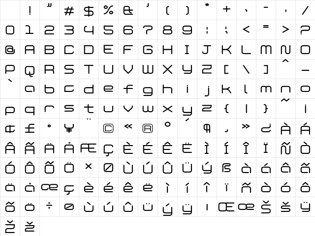Phat Regular Character Map Phat Regular Character Map