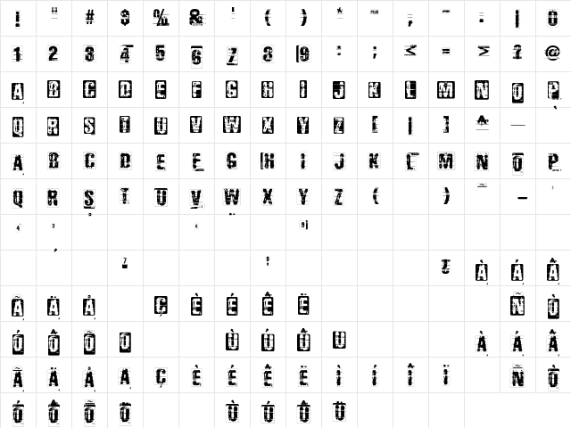Phlax Regular Character Map