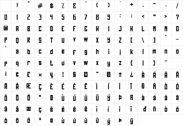 Phoenix Gaming Regular Character Map