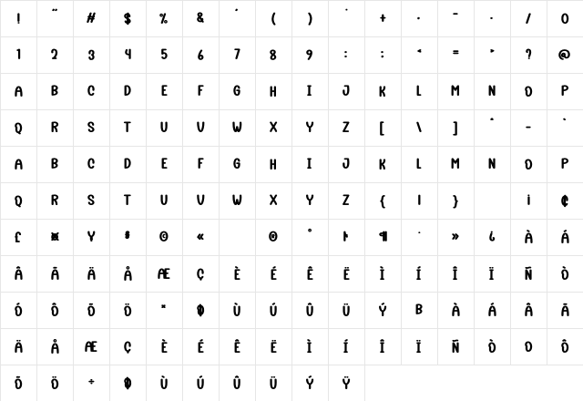 Pine Santa Regular Character Map