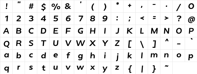 Plata Italic Character Map