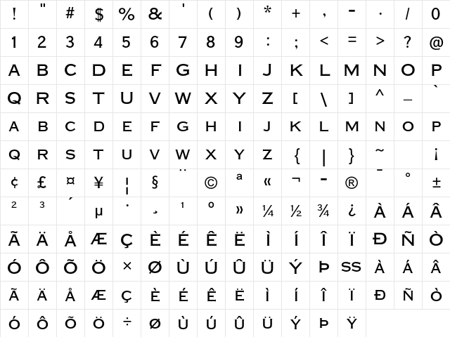Plate Gt One Two MT Std Regular Character Map