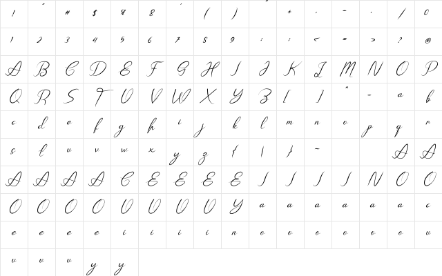 Platform Italic Character Map