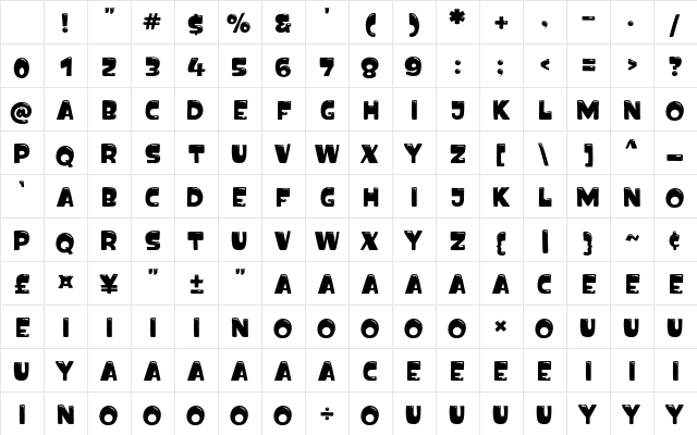 Playgum Regular Character Map Playgum Regular Character Map