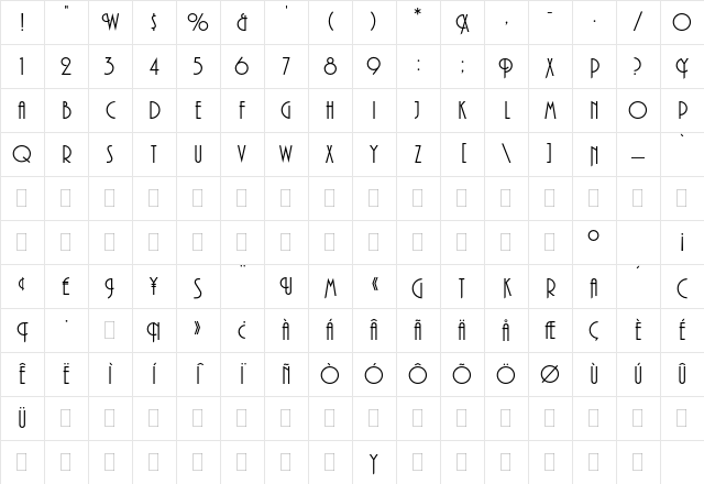 Plaza Plain Character Map