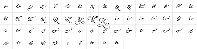 Poetica Supp Ampersands Character Map