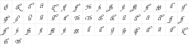 Poetica Supp Ligatures Character Map