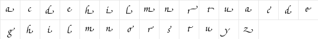 Poetica Supp Lowercase Endings I Character Map
