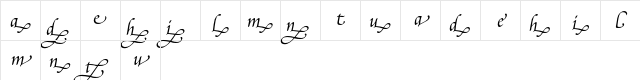 Poetica Supp Lowercase Endings II Character Map