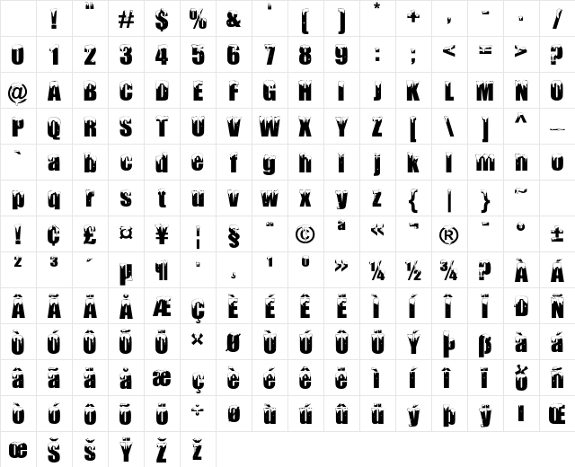 Polar Snow Regular Character Map Polar Snow Regular Character Map