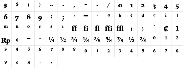 Poppl-Pontifex BE Bold Expert Character Map Poppl-Pontifex BE Bold Expert Character Map
