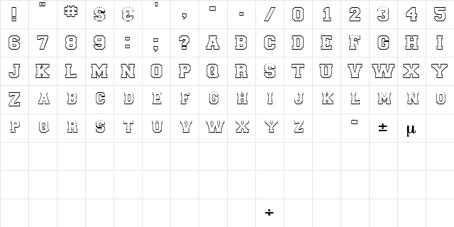 LetterSweaterOpenDisplaySCapsSSK Bold Character Map