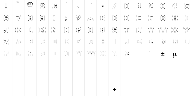 LetterSweaterOpenDisplaySCapsSSK Regular Character Map