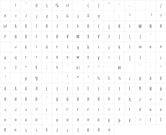 PrimaryStone Left Character Map