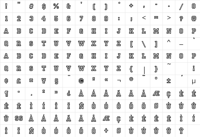 PrincetownEF Regular Character Map PrincetownEF Regular Character Map