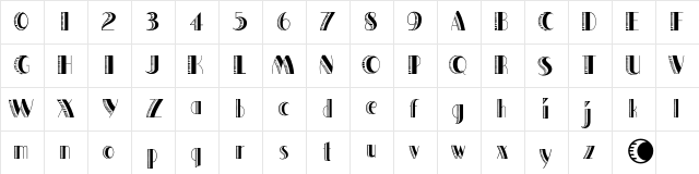 Quaker Shade Regular Character Map