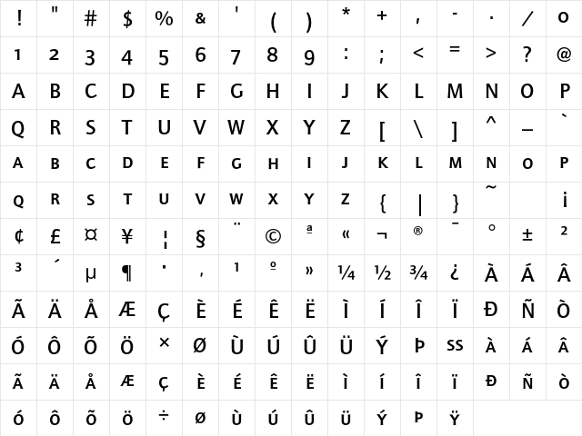 QuaySansEF MediumSC Character Map QuaySansEF MediumSC Character Map
