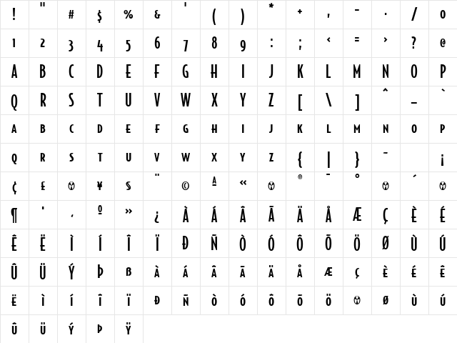BodegaSansMediumSmallcaps Regular Character Map